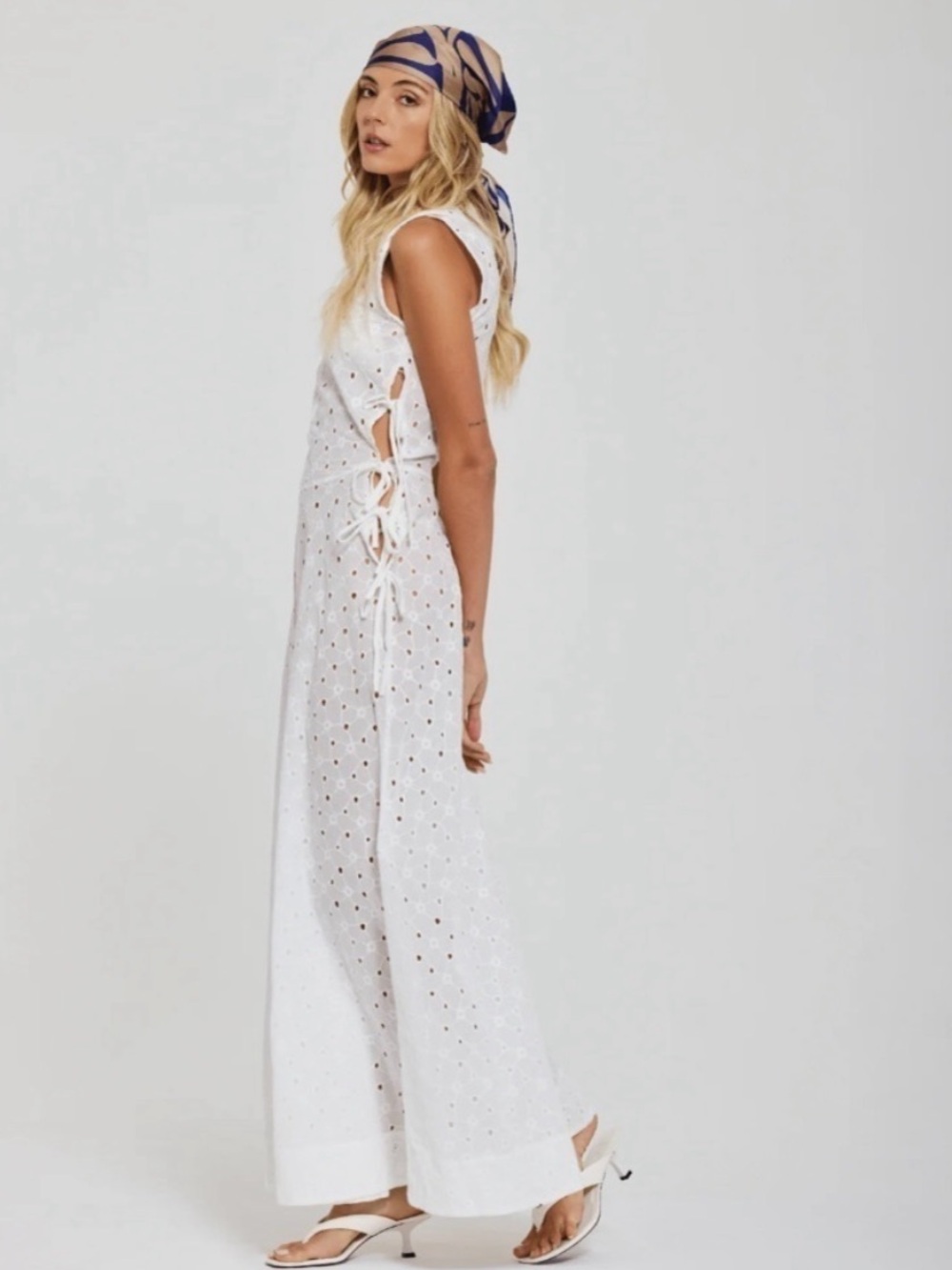 ZANDRA STONE Iris Broderie Anglaise Dress White Size Small